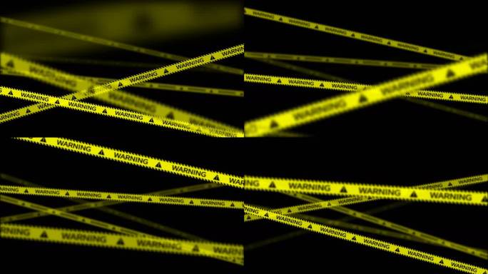 4K黄色危险警告WARNING警戒线