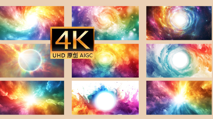 片头 绚丽星云时空隧道 彩色旋涡星系穿梭