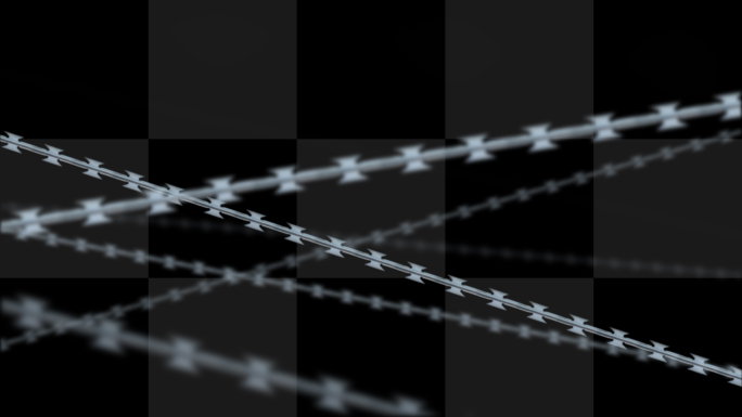 4K监狱铁丝网带刺警戒线封锁现场穿梭视频