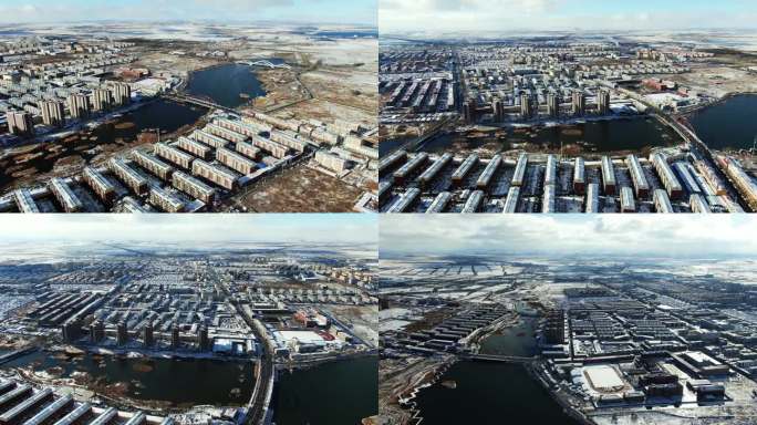 草原小镇雪后景象 河北沽源平定堡镇