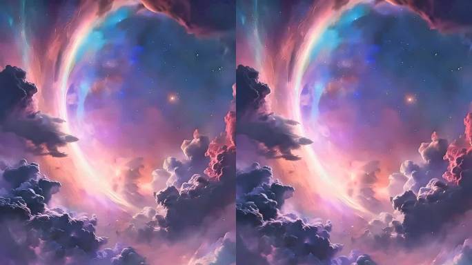 人类仰望梦幻星空