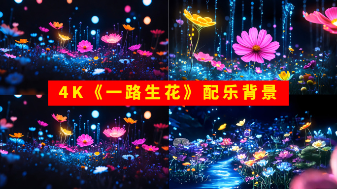 4k《一路生花》温奕心配乐背景