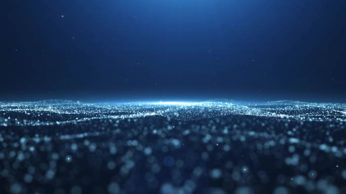 8K科技粒子海浪背景