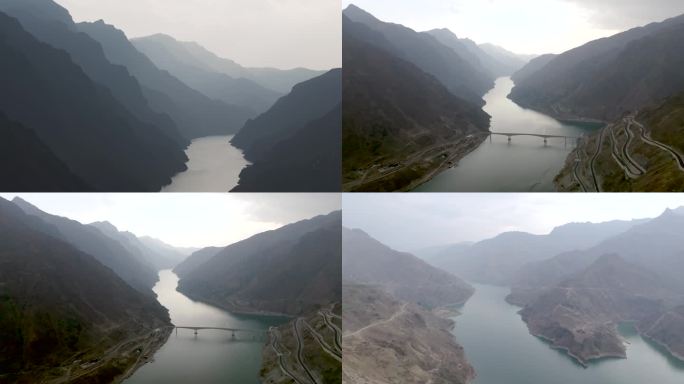 云南禄劝金沙江大峡谷航拍峡谷蜿蜒壮丽风光