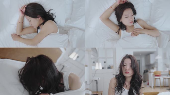 失眠的年轻女性