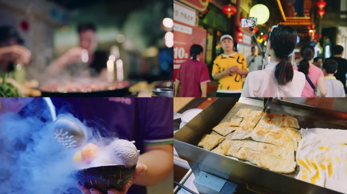 4K重庆火锅 四川火锅 美食街夜市小吃