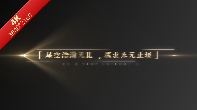 高端光影金色质感字幕