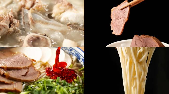 兰州牛肉面拉面高清视频素材