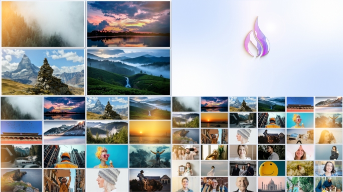 9款4K照片墙笑脸汇聚logo【无插件】