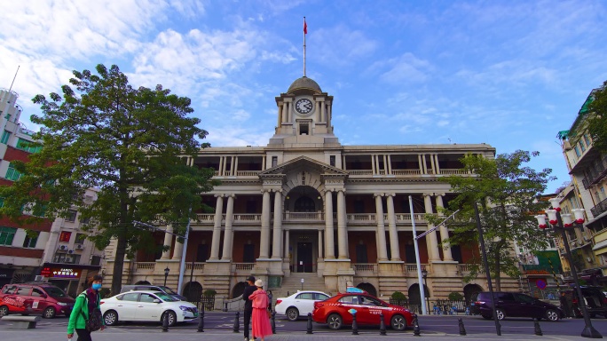 广州市荔湾区粤海关博物馆沙面欧式建筑街景