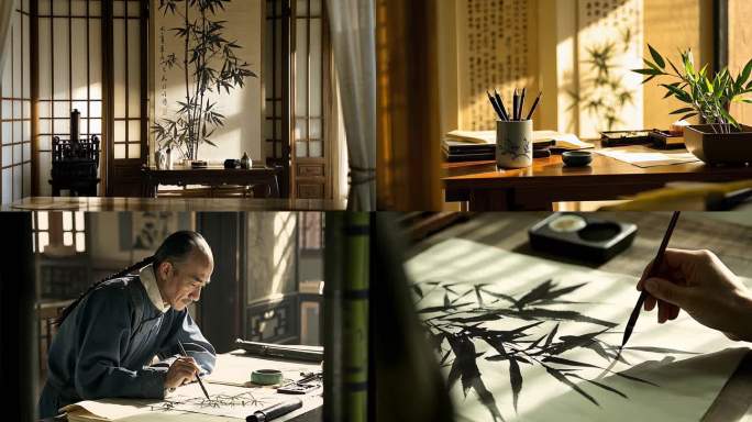 文人墨客清代书画名家郑板桥胸有成竹