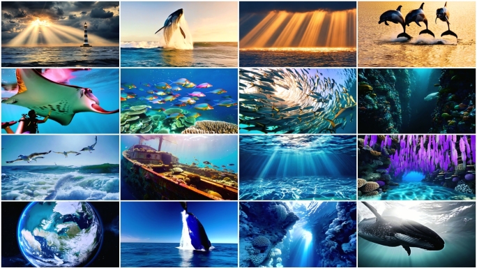 海洋世界海底世界海底生物深海奇观蓝色海洋