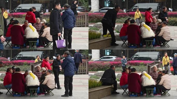 公园老人休闲娱乐生活