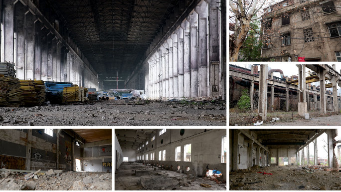 破旧废弃工厂工业遗迹