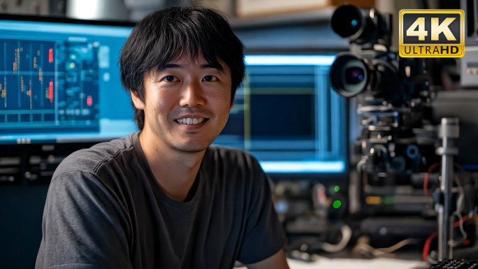 摄影师微笑快乐笑脸开心笑容自信特写2