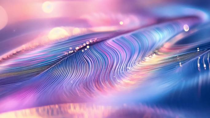 片头 梦幻羽毛光影流动 唯美羽毛粒子特效