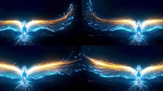6K 光粒子飞马奔跑梦幻特效 背景视频