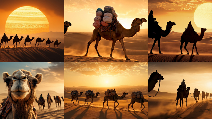 丝绸之路陆上贸易一带一路古代商队中东文明