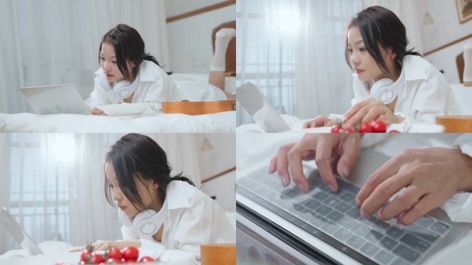 床上办公的舒适生活