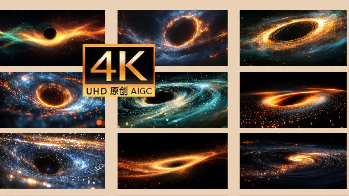 片头 宇宙黑洞吞噬星系 时空扭曲星云旋涡