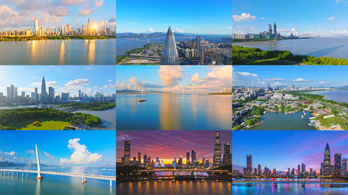 深圳湾深圳宣传片航拍深圳湾夜景深圳湾延时