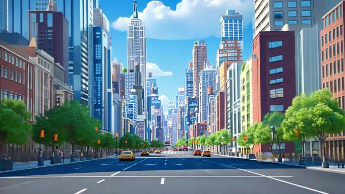 卡通城市卡通街道