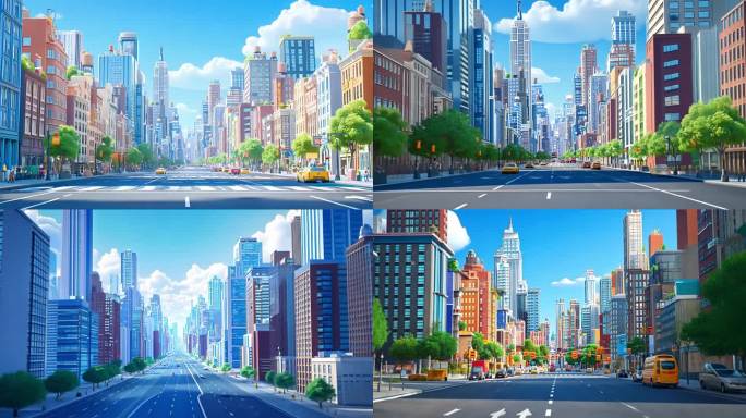 卡通城市卡通街道