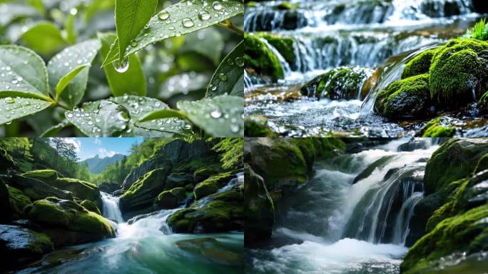 小溪流水溪流水流大自然风景风光ai素材原