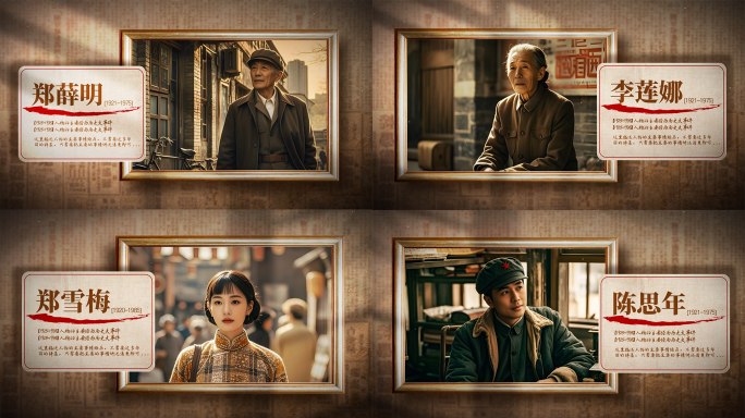 怀旧复古历史人物老照片介绍ae模板