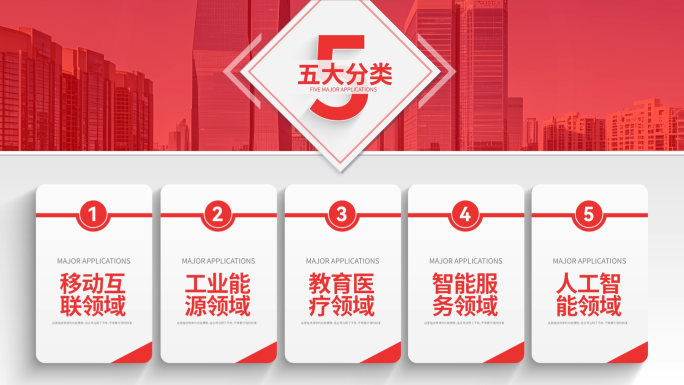 简洁红色分类数据文字展示