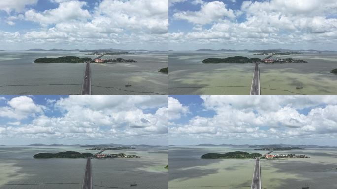 西山太湖大桥延时航拍