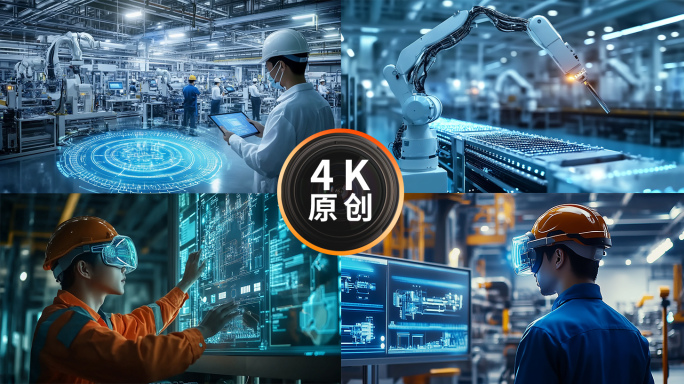 科技工业4.0智能制造AI智慧数字生产线