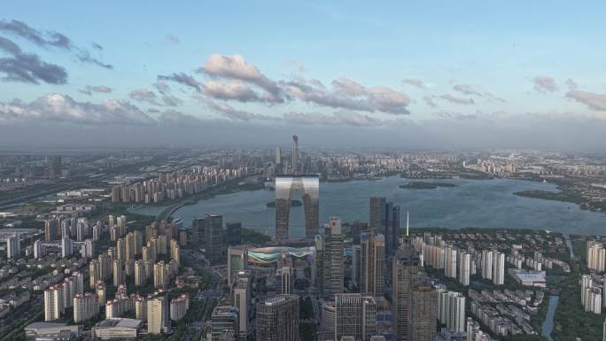 苏州工业园区航拍延时