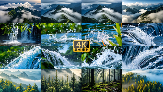 秦岭山水山峦云雾间的壮丽景色