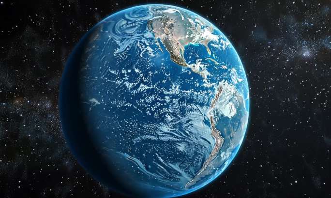 宇宙太空星球地球自转科技写实ai素材原创