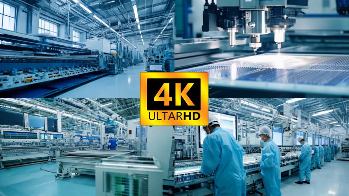 现代化科技感光刻机芯片生产流水线 4K