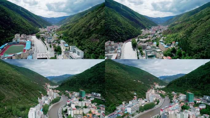 阿坝自治州马尔康市航拍