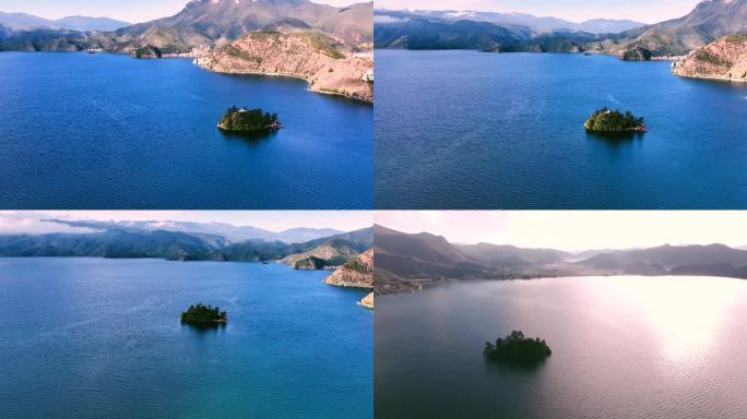两段泸沽湖航拍视频