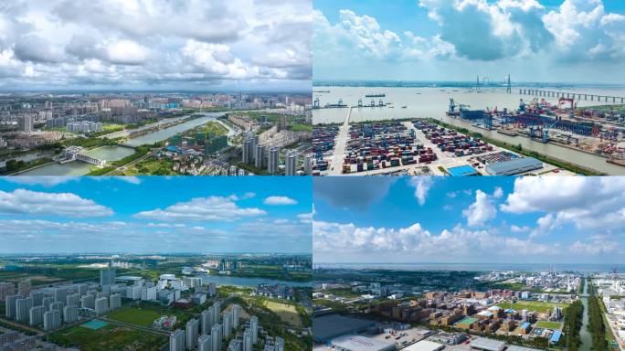 南通城市高空延时航拍