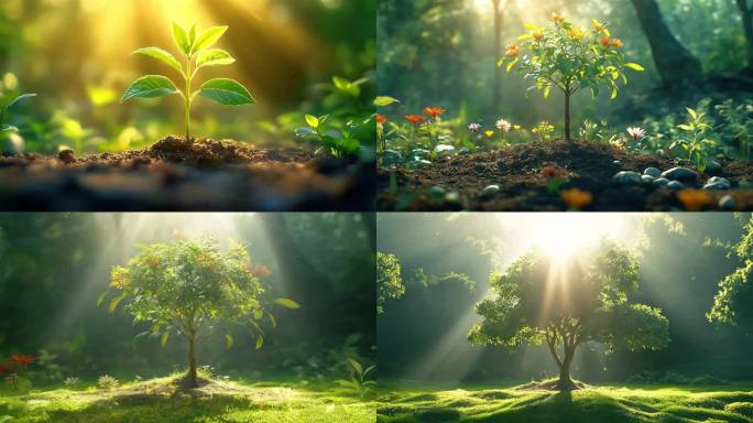 树生长动画小树生长树生长生长动画植树节