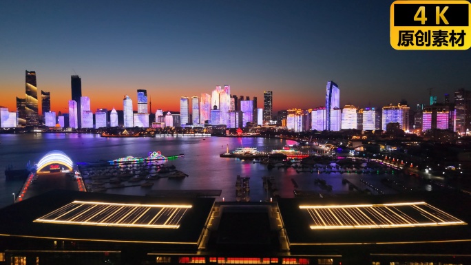 青岛五四广场夜景灯光秀