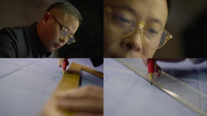 六十年代设计师手绘图纸