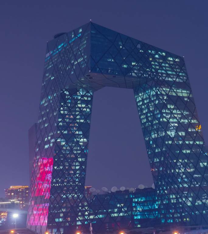 北京央视大楼夜景延时拍摄