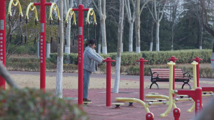公园健身器材锻炼