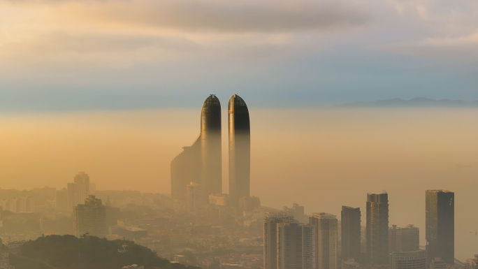 2025厦门平流雾日出朝阳航拍延时合集