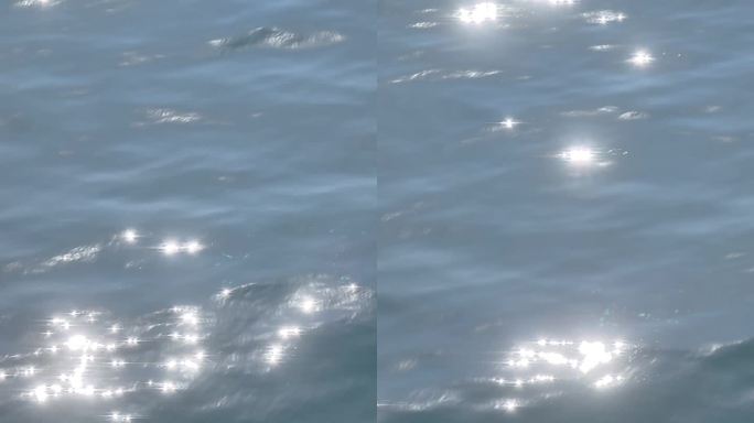 阳光下柔和海浪波光粼粼海面竖屏视频