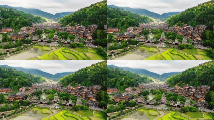 航拍肇兴侗寨_延时摄影 4K