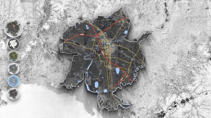 盘锦市地图交通路线盘锦地图AE模板
