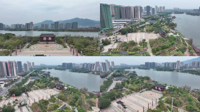 清远城市湖畔公园风光