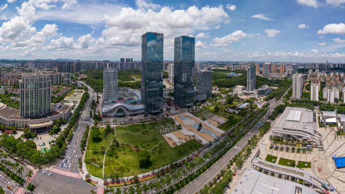 江门市 CBD 城市夜景车流延时摄影